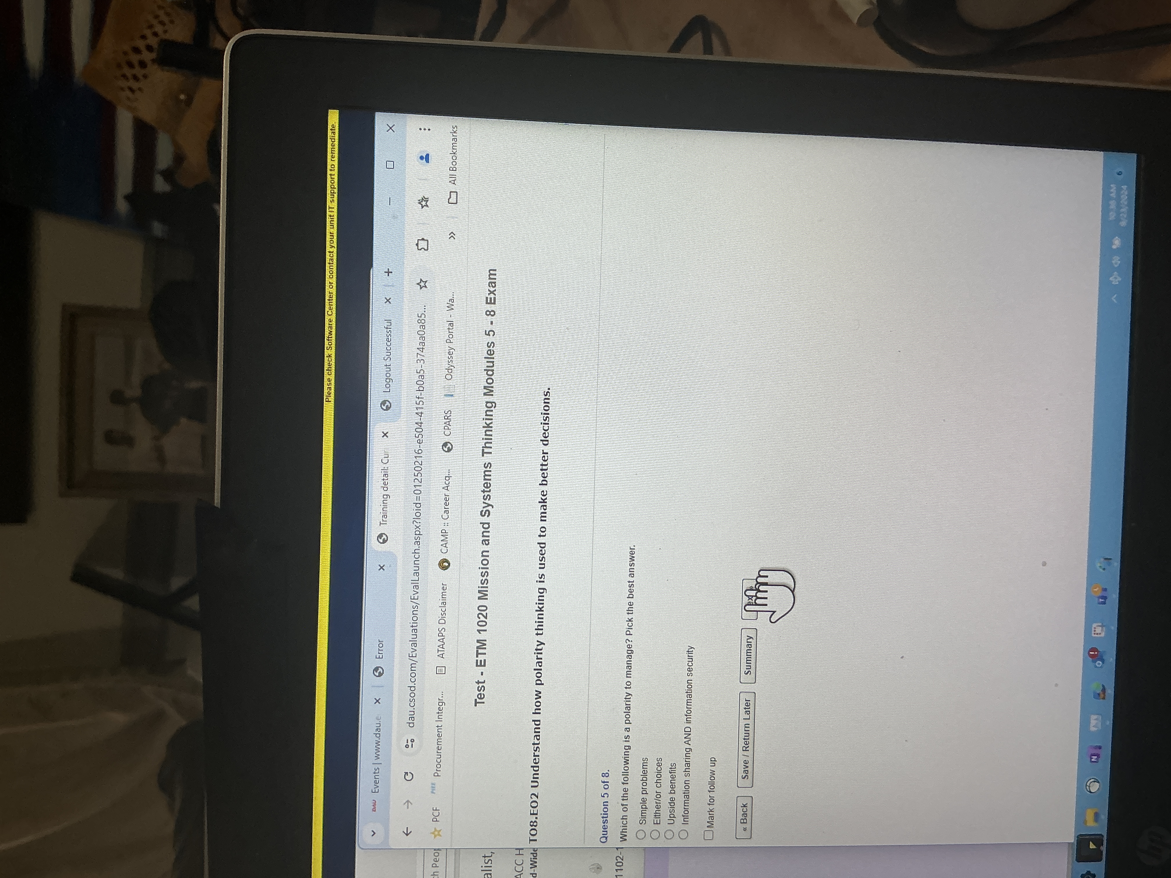  W/ Please check Software Center or contact your unit IT support