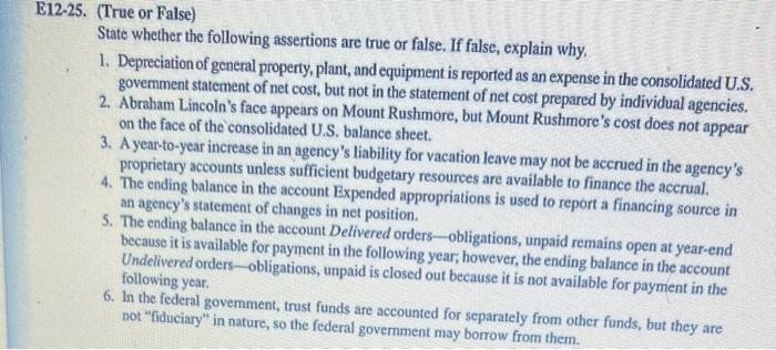 PLEASE ANSWER EACH PART LABELING EACH PART (Example: E12-25 ANSWER) ANSWER E12-25