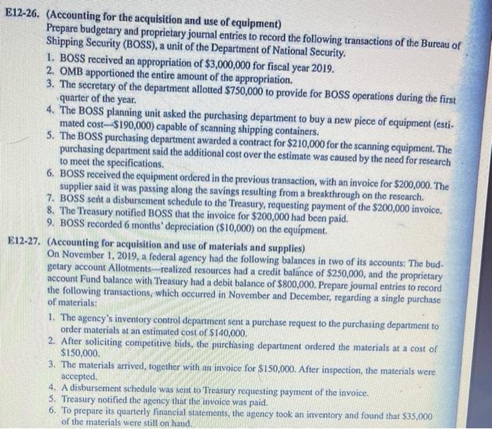 through E12-28 PLEASE!!!! C12-25. (True or False) State whether the following assertions