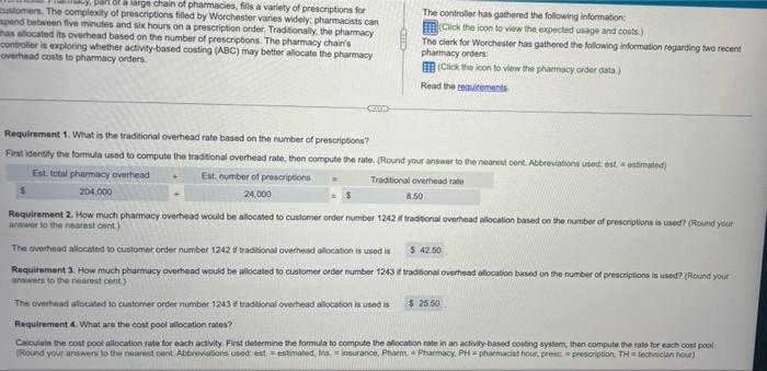 Pharmacy, part of a large chain of pharm stomers. The complexity of