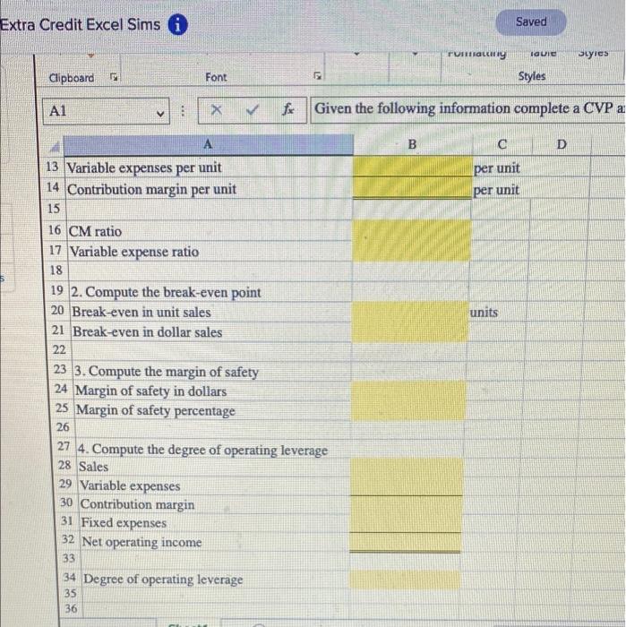 CVP analys B D B 3 er 11,200 units $75 per unit