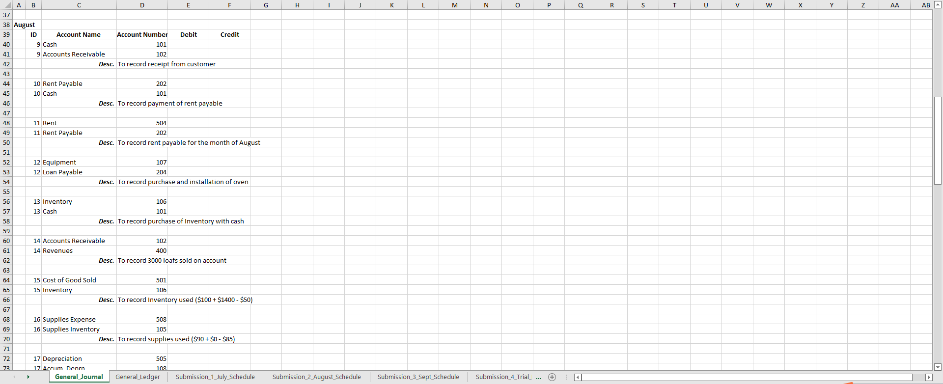 record the following transactions and record in the company's general ledger. 9.
