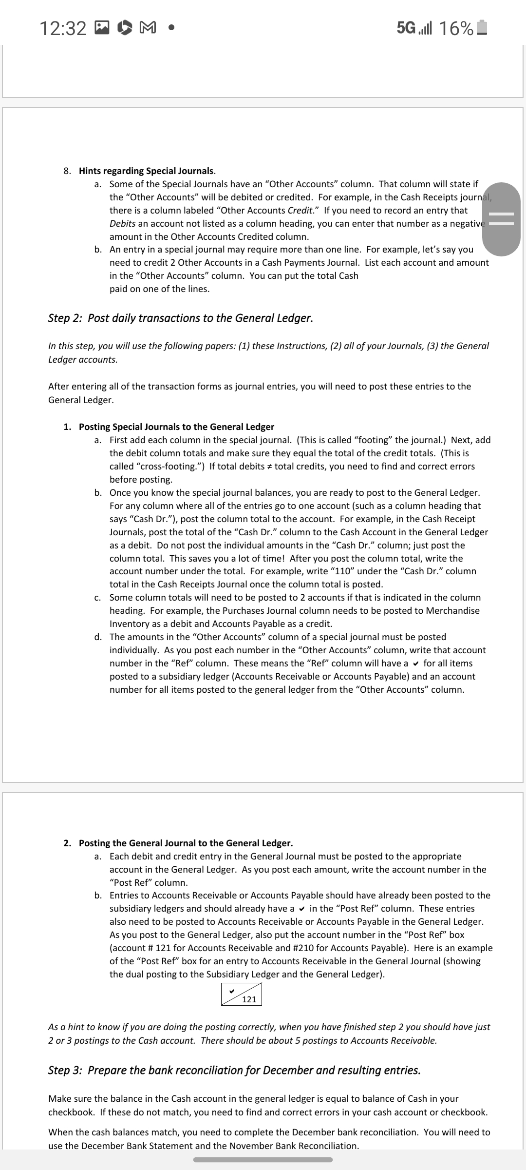 11. Checkbook 12. Bank Reconciliation 13. Sechedule of Open Accounts 14. Worksheet