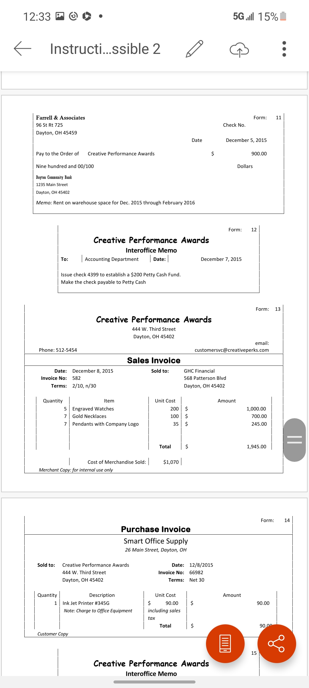 Step 1: Record daily transactions \& post to the subsidiary ledgers to