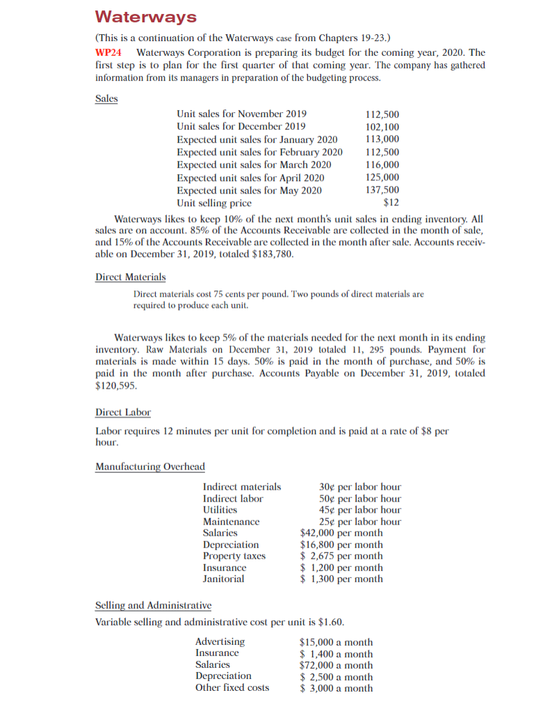 Please help with Direct Materials & Direct Labor Budgets Please help with