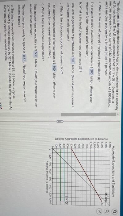 can someone help with these questions starting at e) Aggregate Expenditure and
