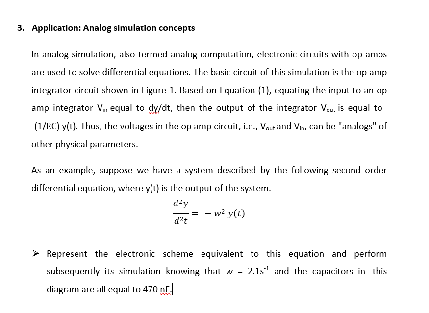  3. Application: Analog simulation concepts In analog simulation, also termed analog