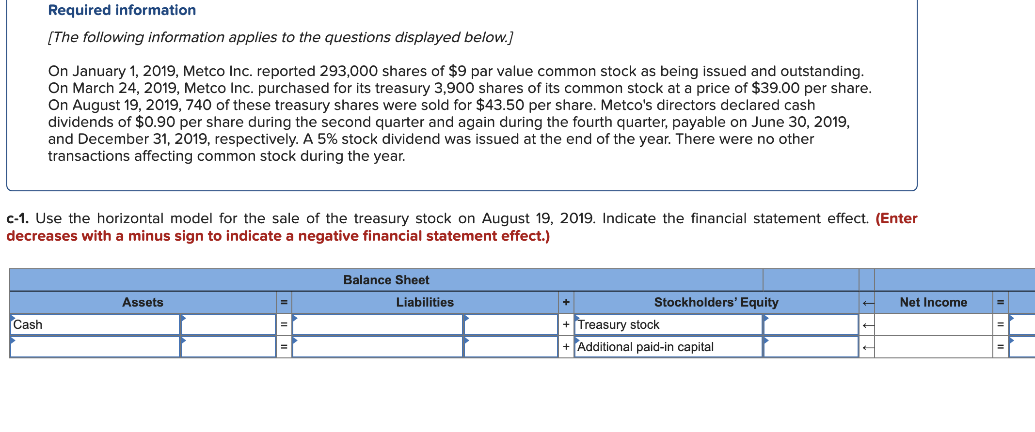 to the questions displayed below.) On January 1, 2019, Metco Inc. reported