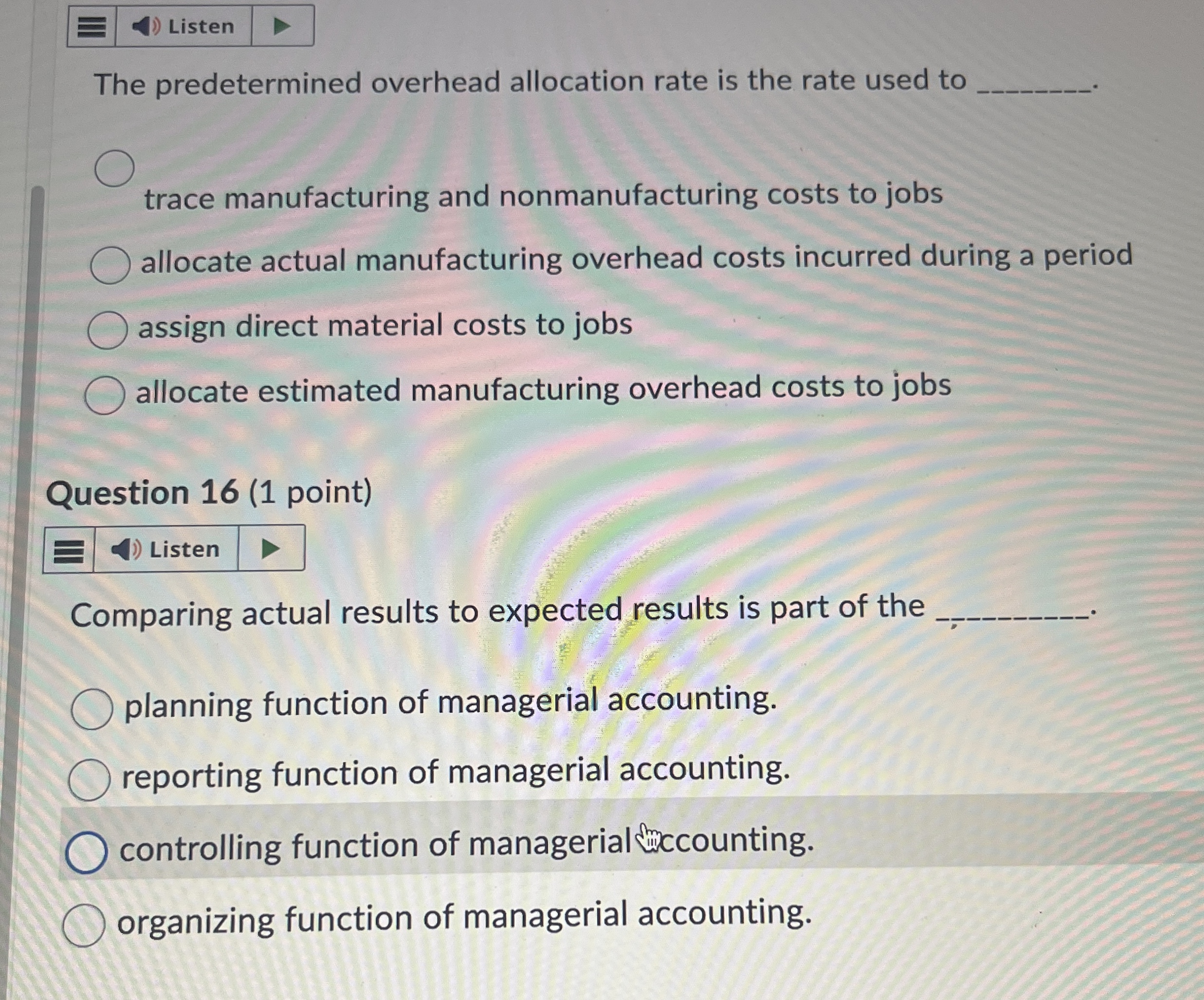  The predetermined overhead allocation rate is the rate used to trace