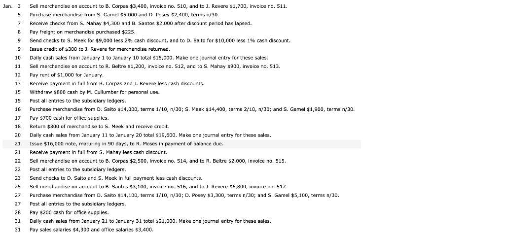ENTRIES GIVEN THE FOLLOWING INFORMATION: Accounting Cycle Review 7-01 al-f2 Cullumber Co.