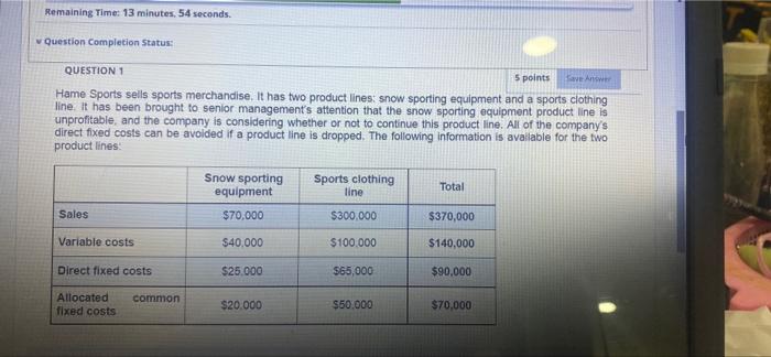 please do it fast Remaining Time: 13 minutes, 54 seconds. Question Completion