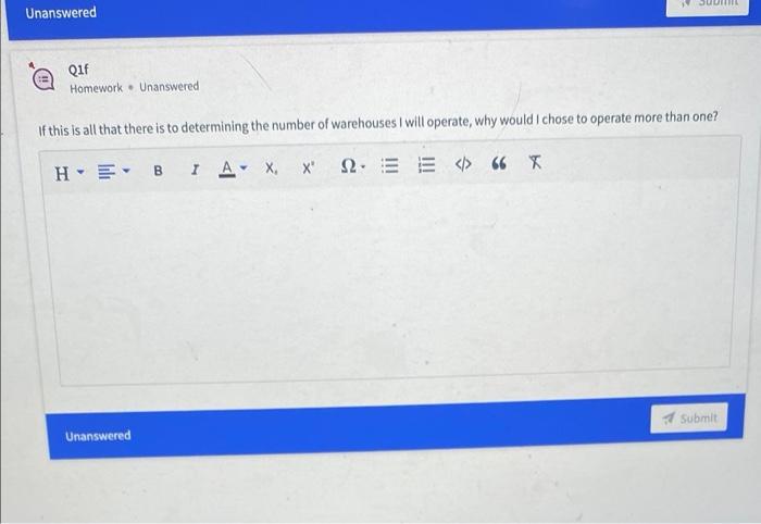change the number of warehouses to become more centralized and keep the