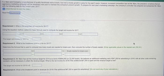 8.50 1.50 Total variable cost per bowl $ 13.50 Fixed costs Manufacturing