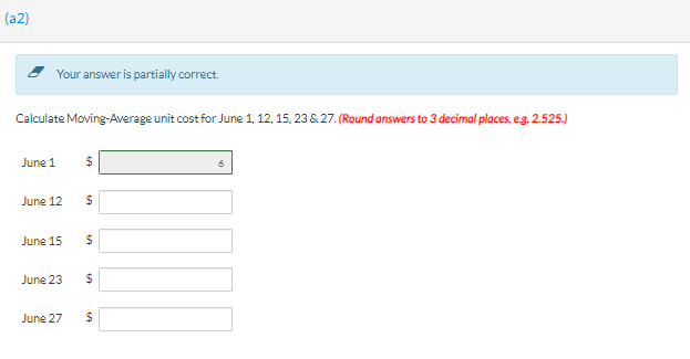 Date Units Unit Cost Total Cost June 1 Explanation Inventory Purchase 150