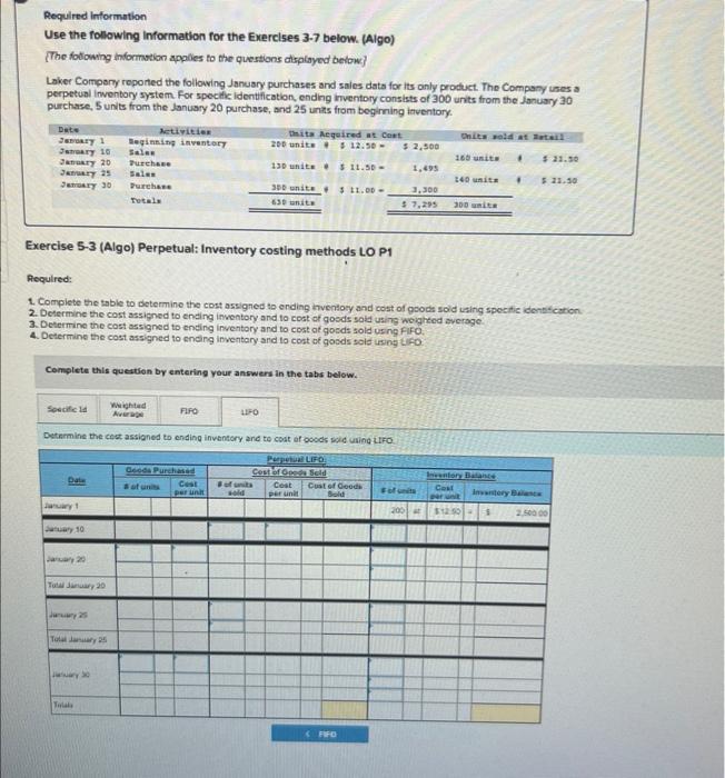 the following January purchases and sales data for its only product. The