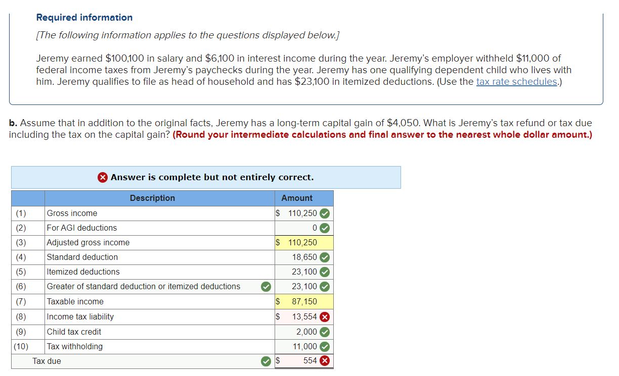 What am I doing wrong? I calculated tax liability as: $13,158