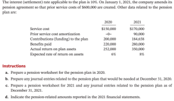 The interest (settlement) rate applicable to the plan is 10%. On