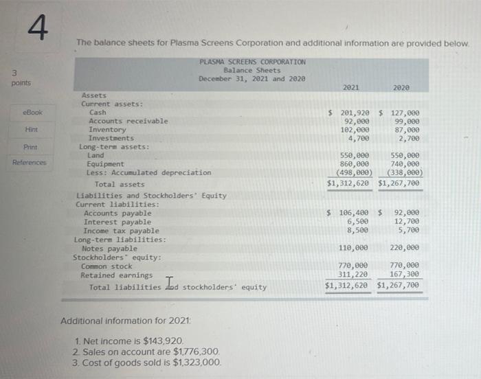  I need to the solutions to this problem. 4 The balance