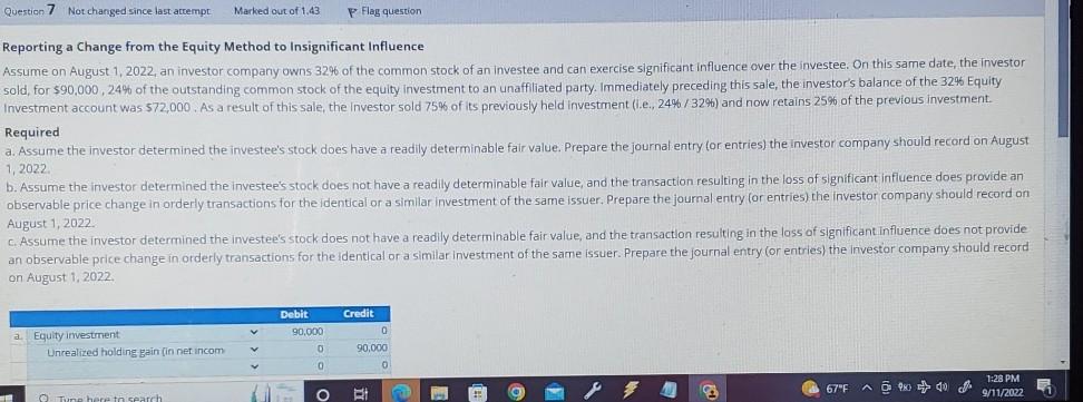 can I please get help with the correct answer. Reporting a Change