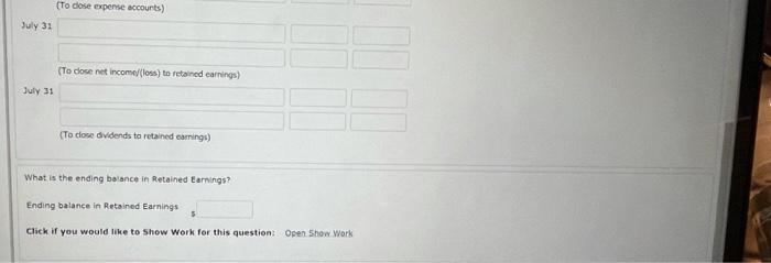 Kingbird, Inc. for the month ended July 31 shows Service Revenue $19.920,