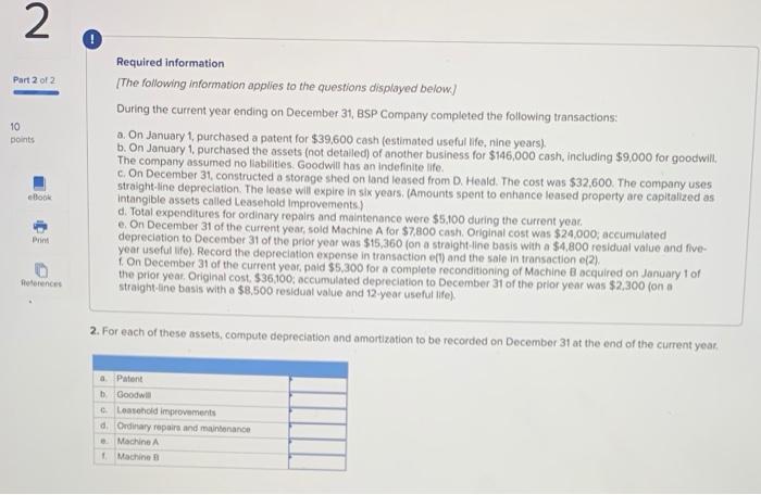1 012 During the current year ending on December 31, BSP Company