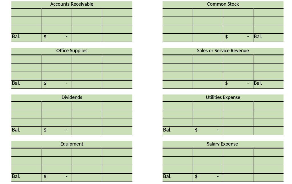 Journal on the sheet named"Journal Entries-2" Post Journal information from "Journal Entries-2"