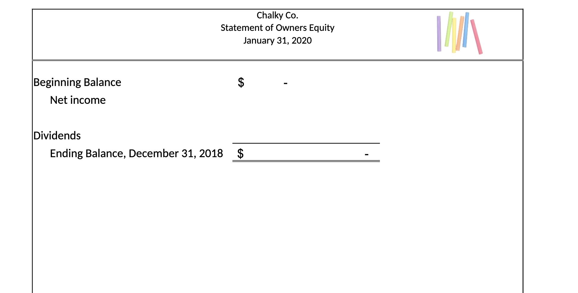 new chalkboards. Chalky Co. plans on performing the service next month. 4.