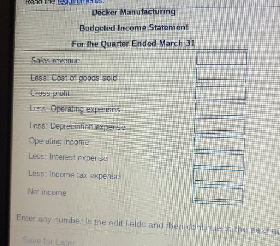 cash and 65% credit. All credit sales are collected in the month