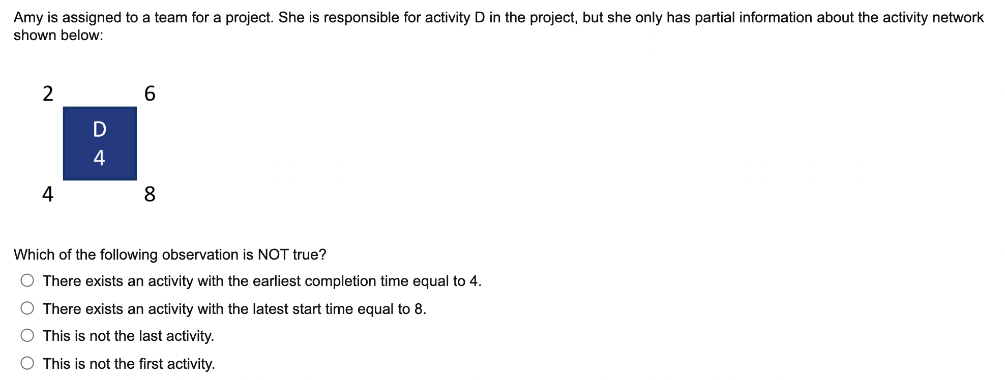 completion time cannot be smaller than the latest start time. For an