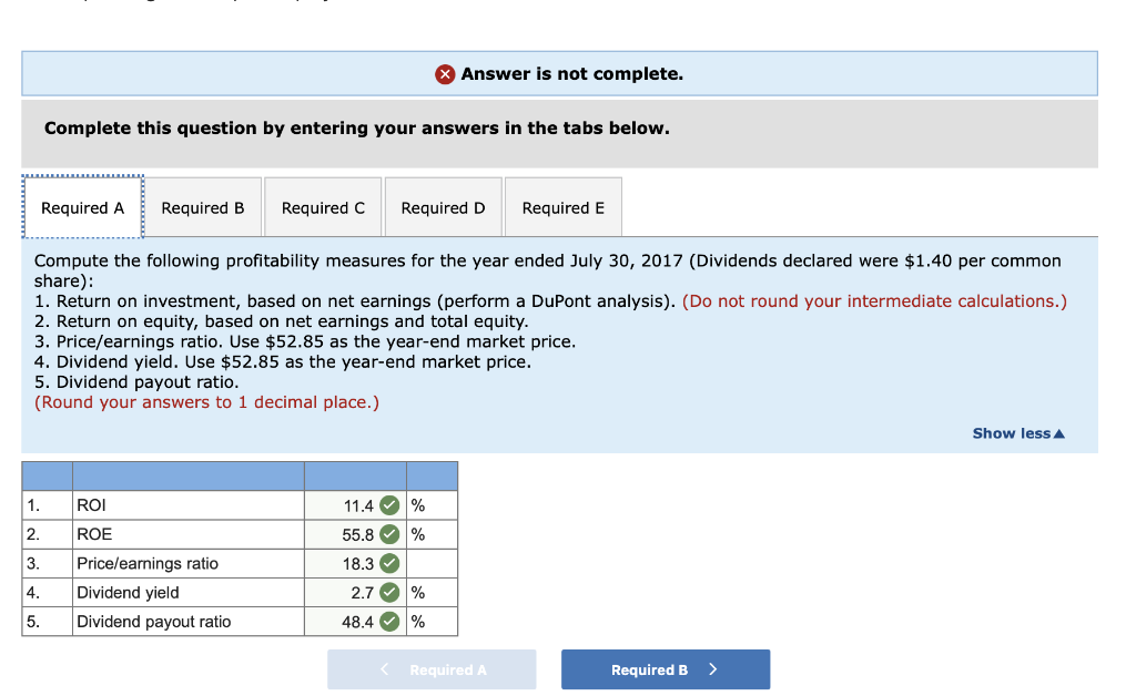 on the 2017 annual report of Campbell Soup Company. Required: a. Compute