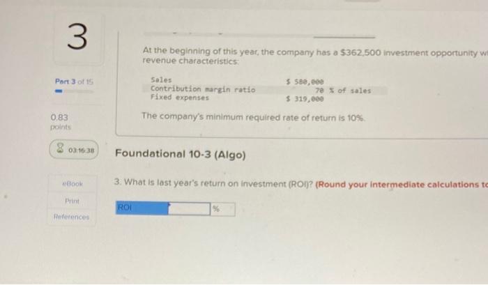 from last year's operations: At the beginning of this year, the company