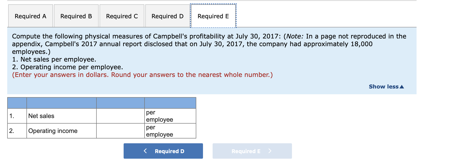 net earnings and total equity. 3. Pricelearnings ratio. Use $52.85 as the