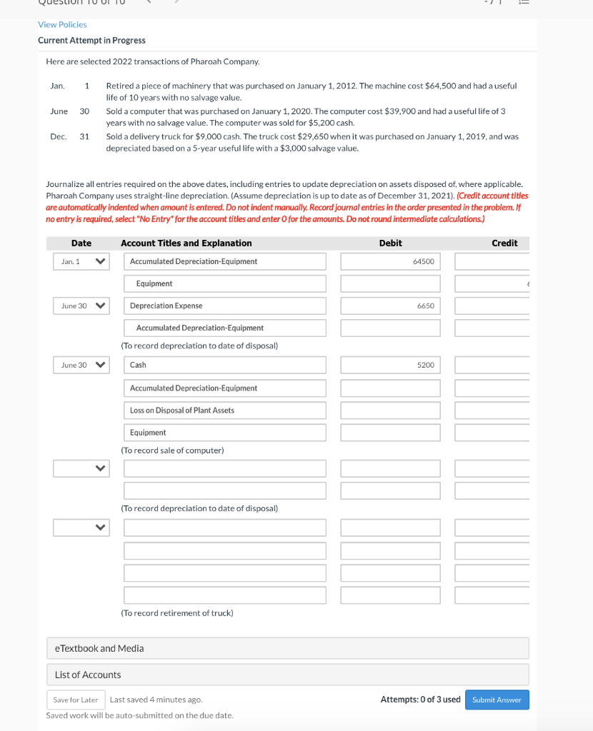QuestioN TUOI View Policies Current Attempt in Progress Here are selected