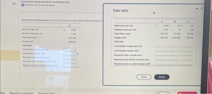 q5hw5 Compute the missing ambunts for the folisaing table. IIt iClck the