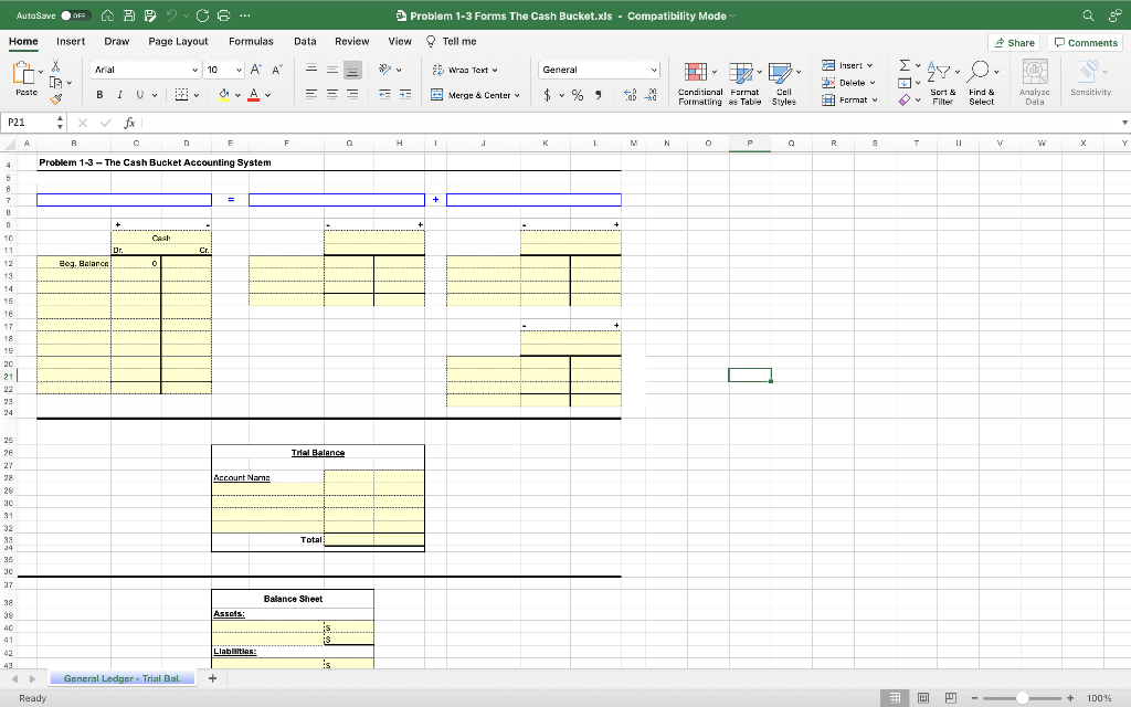 Page 1 of 2 Chapter 1 Additional Problem Problem 1-3 The Cash