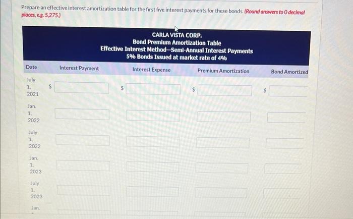 picture.thank you On July 1, 2021, Carla Vista Corp. issued $4,310,000 of