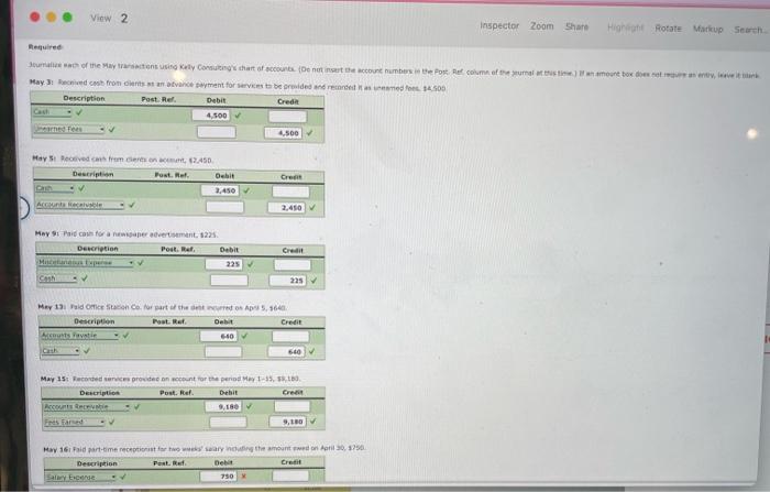 Consulting Post-Closing Trial Balance April 30, 2018 Account No. Debit 11 Cash