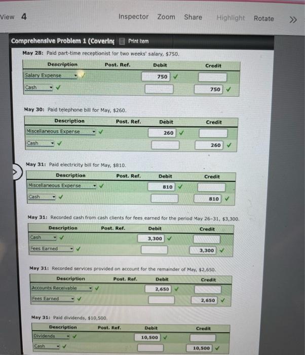 1,350 3,200 1,500 Credit Prepaid Insurance Office Equipment Accumulated Depreciation 330 Accounts
