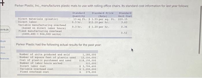 4 please help with answering this question. thank you + Parker Plastic,