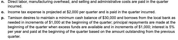 budget, direct labor budget, manufacturing overhead budget, cost of goods sold budget,