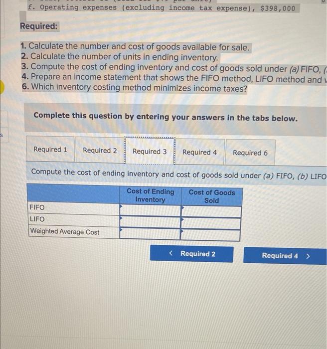 the Financial Statement Effects of FIFO, LIFO, and Weighted Average Cost [LO