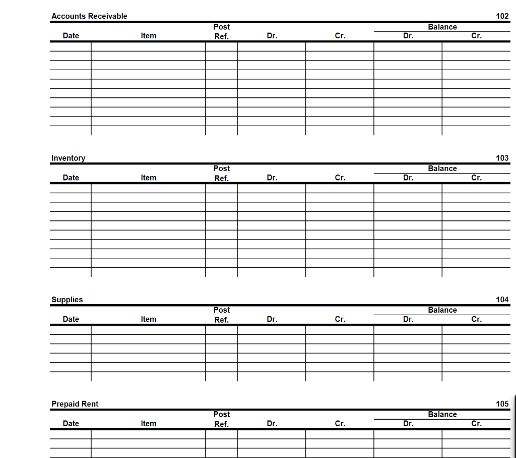 General Ledger using this information and set-up from excel. (Note: on the