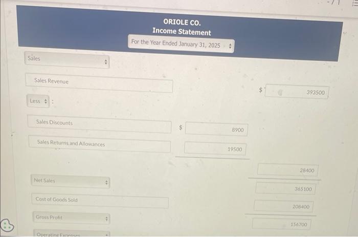 Co. for the month of January 2025. (a) Prepare a multiple-step income