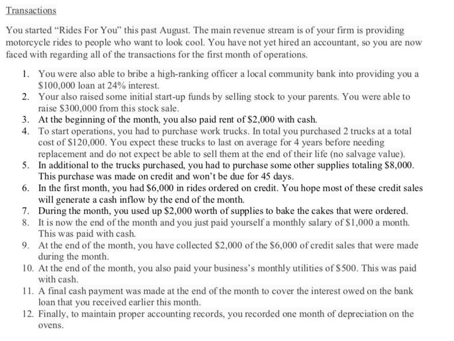 please fill in each transaction down to #12 please make it as