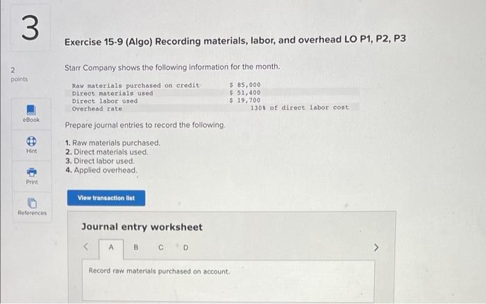 please help with these 3 2 points eBook Hint Print References Exercise