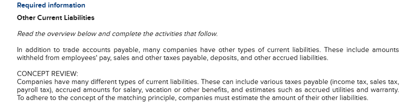 PLEASE NOTE THIS IS ONE QUESTION WITH TWO DIFFERENT SUB-QUESTIONS: Required information