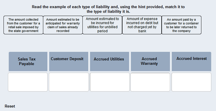 Other Current Liabilities Read the overview below and complete the activities that
