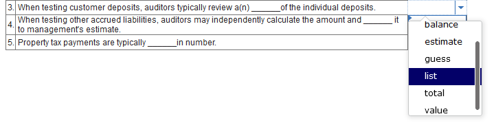 other taxes payable, deposits, and other accrued liabilities. CONCEPT REVIEW: Companies have