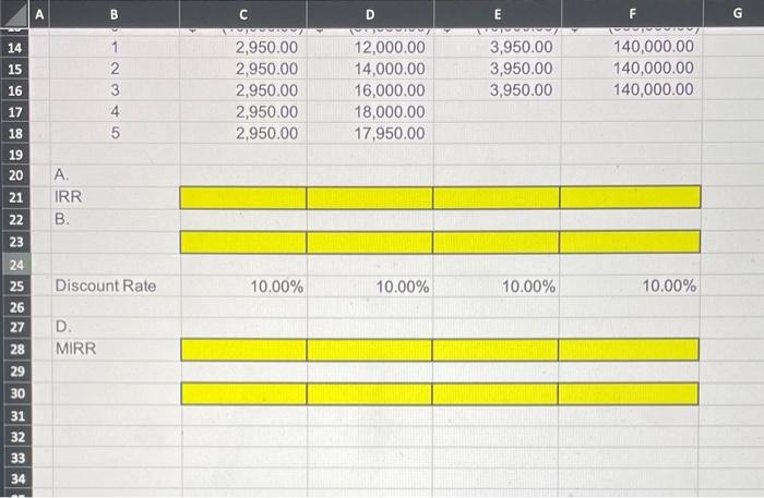 the problem. - show on excel - show work - show formulas