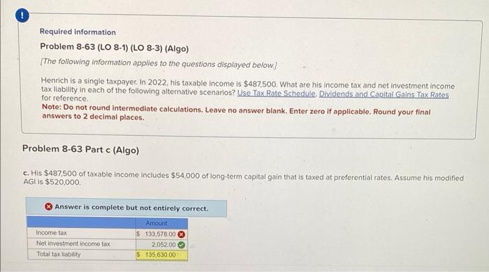  its using the 2022 tax rate tables Required information Problem 8-63